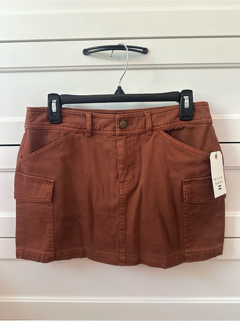 Billabong Brick Red Brown Hilary Cargo Mini Skirt